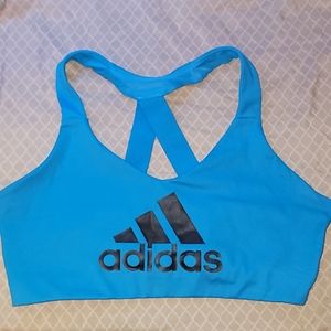 Adidas L blue sport bra